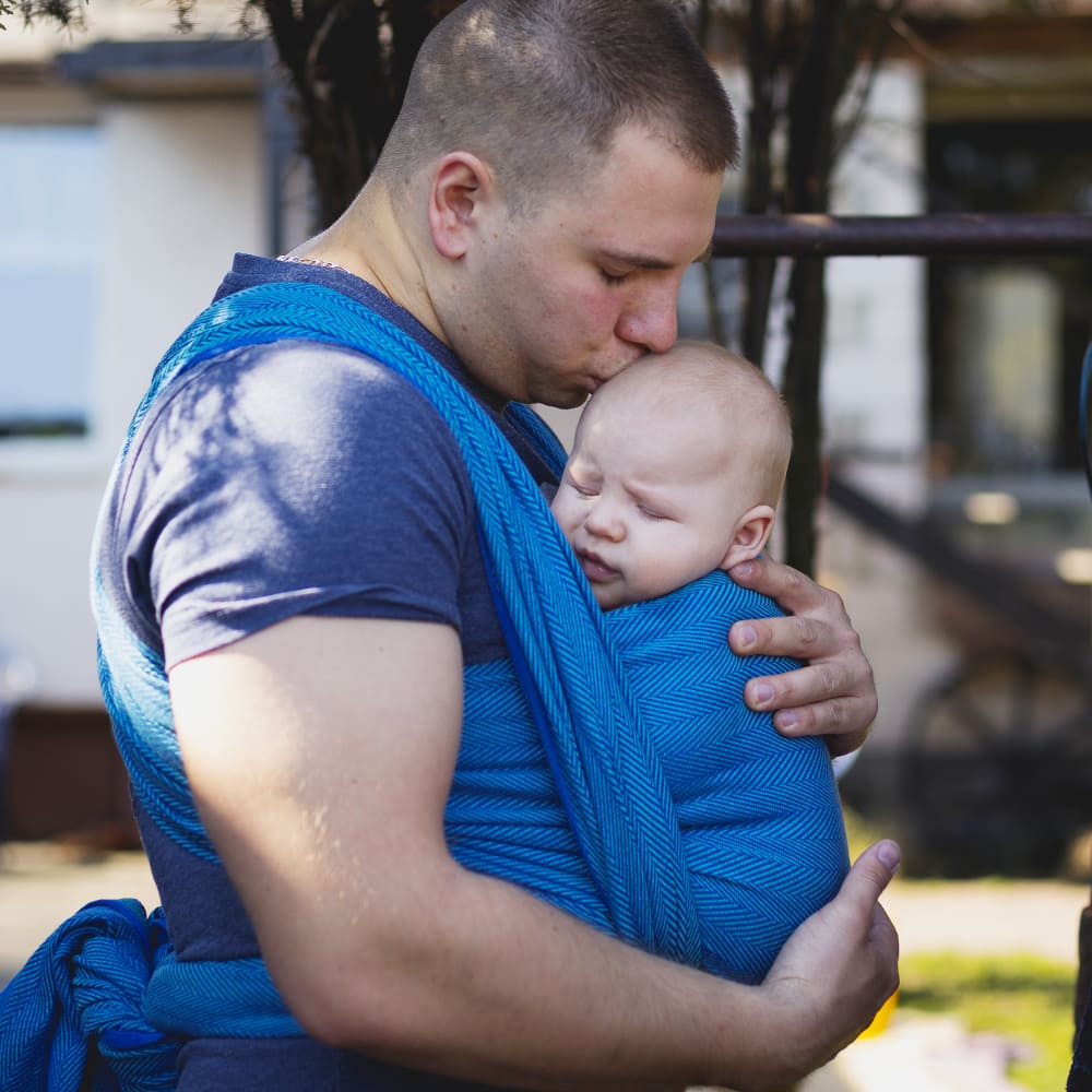 Babytragetuch Lisca azzurro, blau, Material: BW - reine Baumwolle, Größe: 7 DIDYMOS