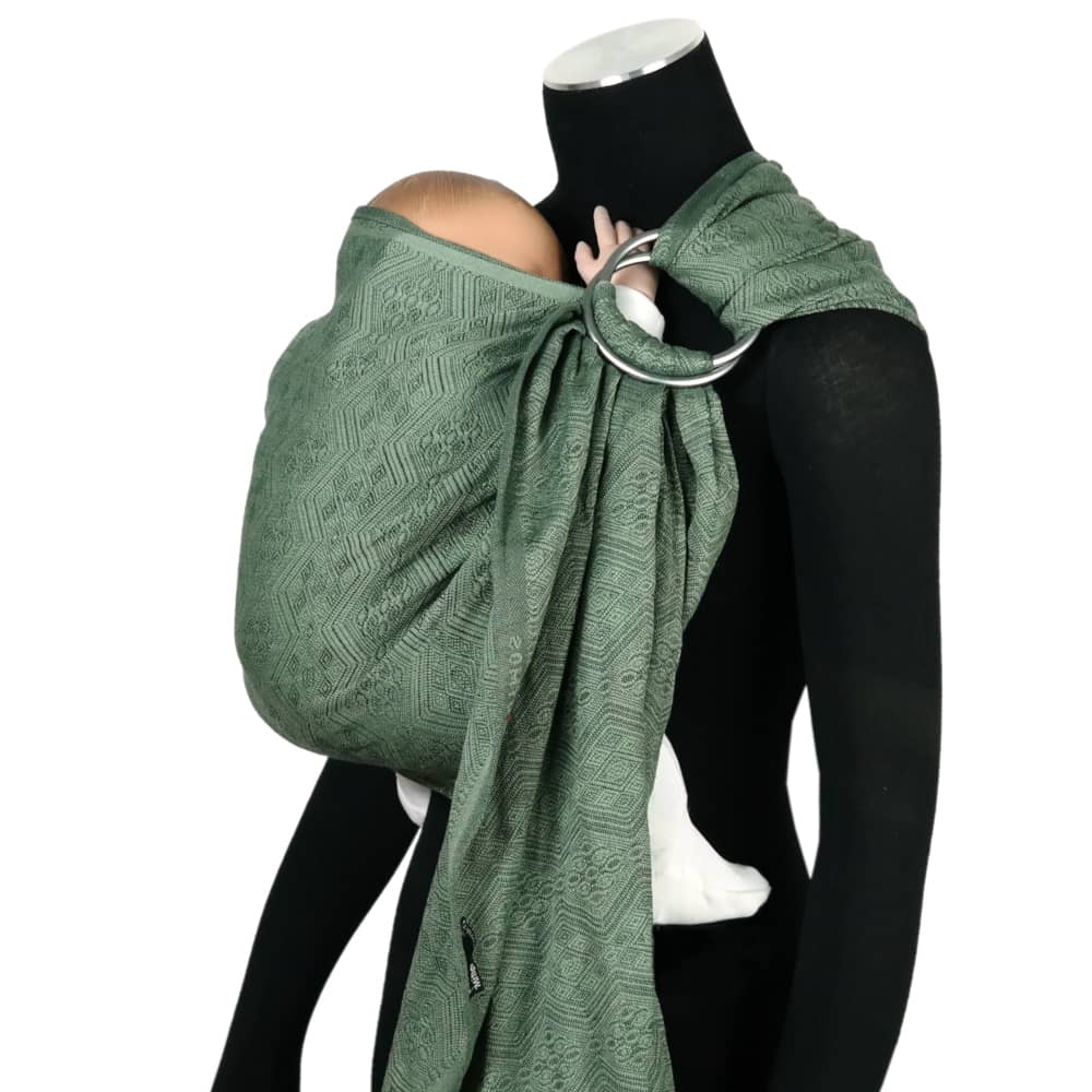 DidySling 1975 Whispering Woods Leinen, Gr. 1R, grün, Material: mit Leinen DIDYMOS