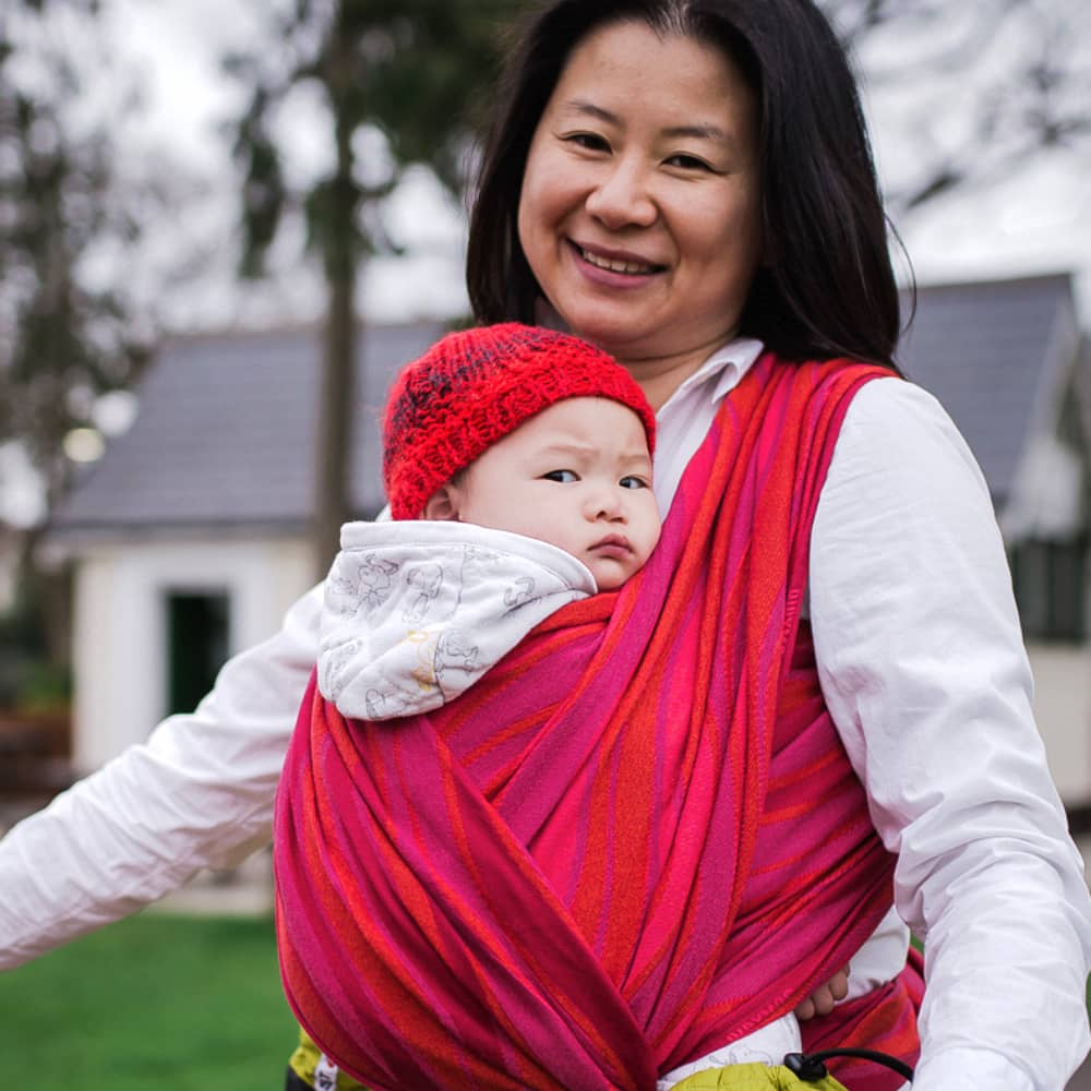 Baby Wrap Sling Waves garnet, second quality
