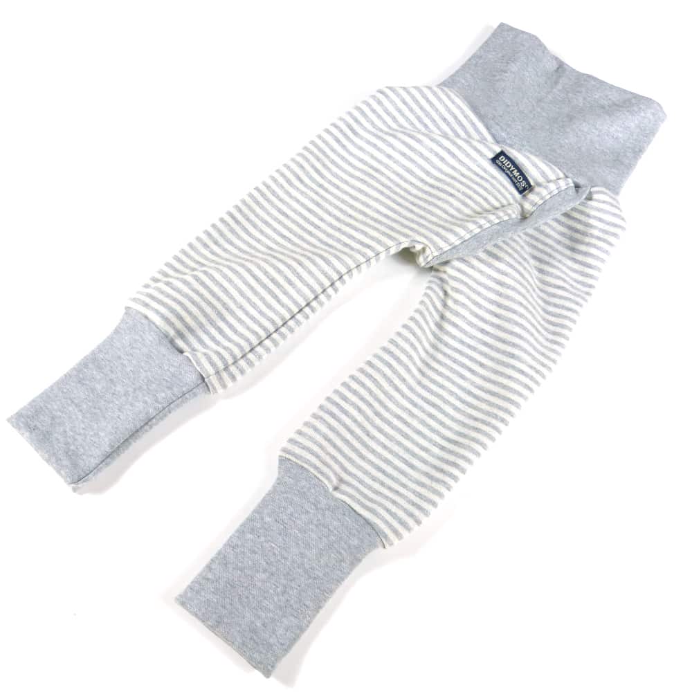 Split Trousers Jersey Stripes Silver