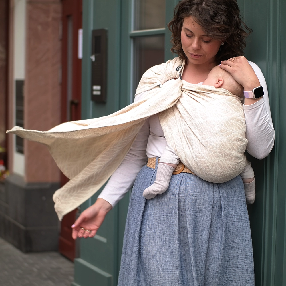 DidySling Trias Pur Triblend, natur, Material: mit Hanf | mit Tussah-Seide, Größe: 1R DIDYMOS