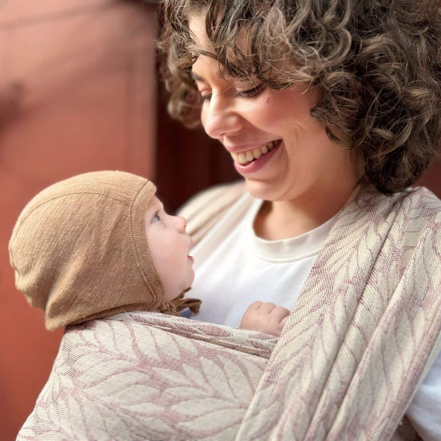 Babytragetuch Trias Asolia Leinen, natur | rosa, Material: mit Leinen, Größe: 4 DIDYMOS