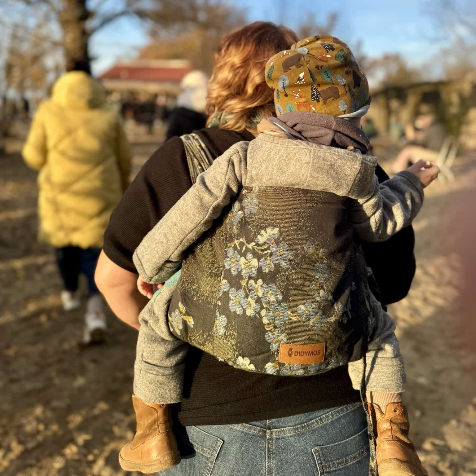 Halfbuckle Trage Kleinkind 7-25kg DidyKlick Toddler Blaue Blüte, Material: BW - reine Baumwolle, Größe: Blaue Blüte DIDYMOS