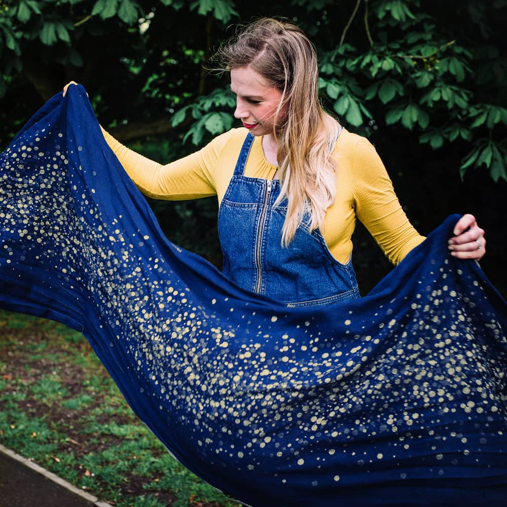 Baby Wrap Sling Sparkle gold Linen