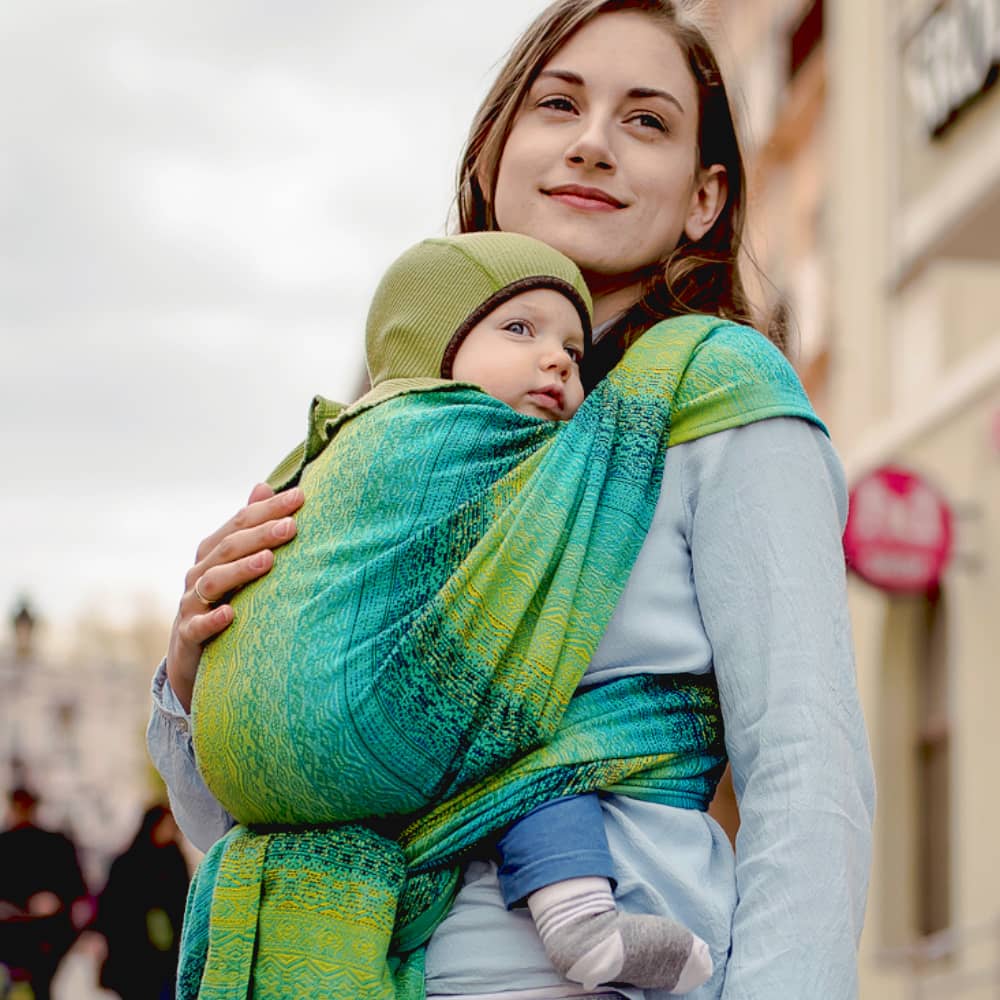 Baby Wrap Sling Ada Malachite - Baby Wrap Slings | DIDYMOS Baby