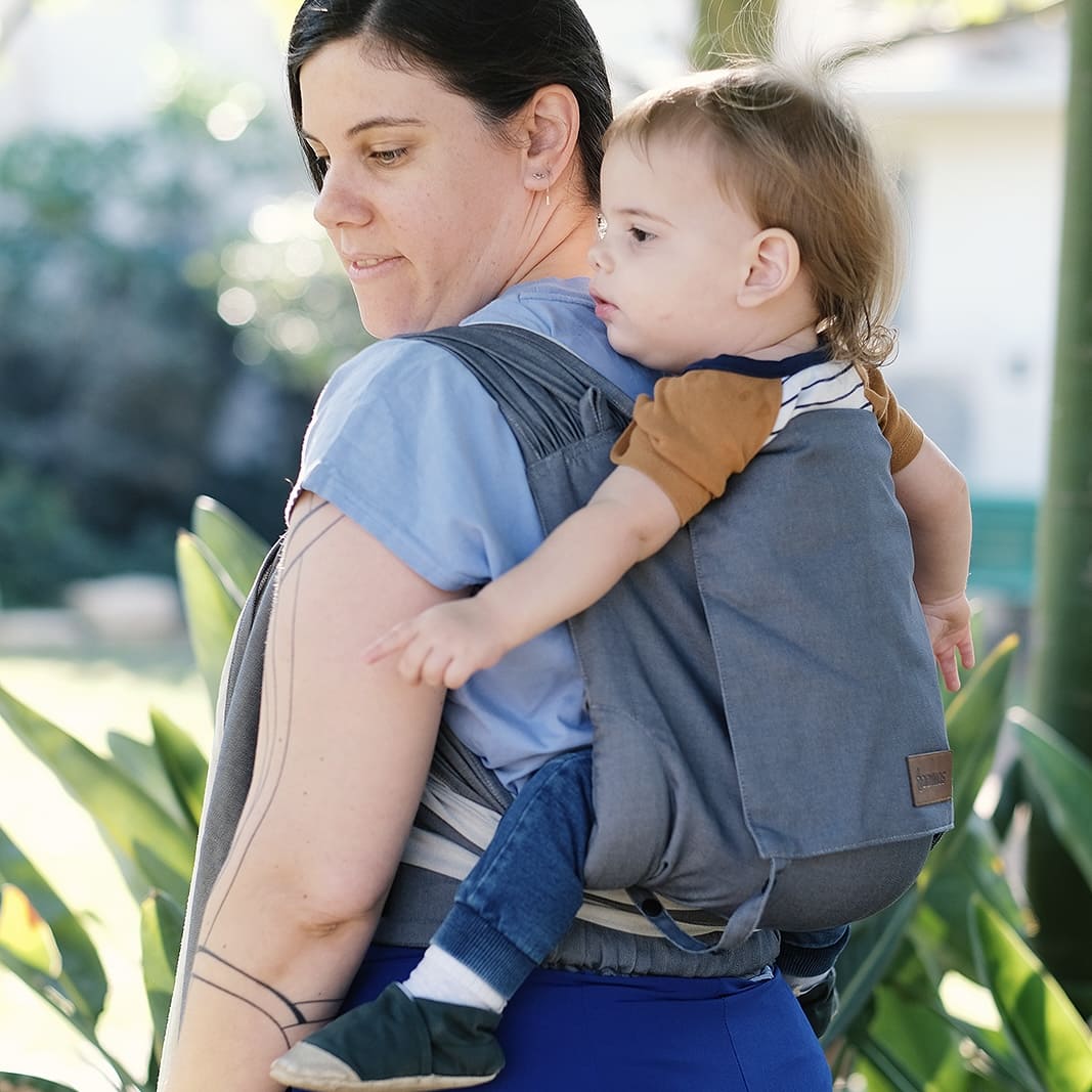 Halfbuckle Trage Kleinkind 7-25kg DidyKlick Toddler Graphit, Material: BW - reine Baumwolle, Größe: Graphit DIDYMOS