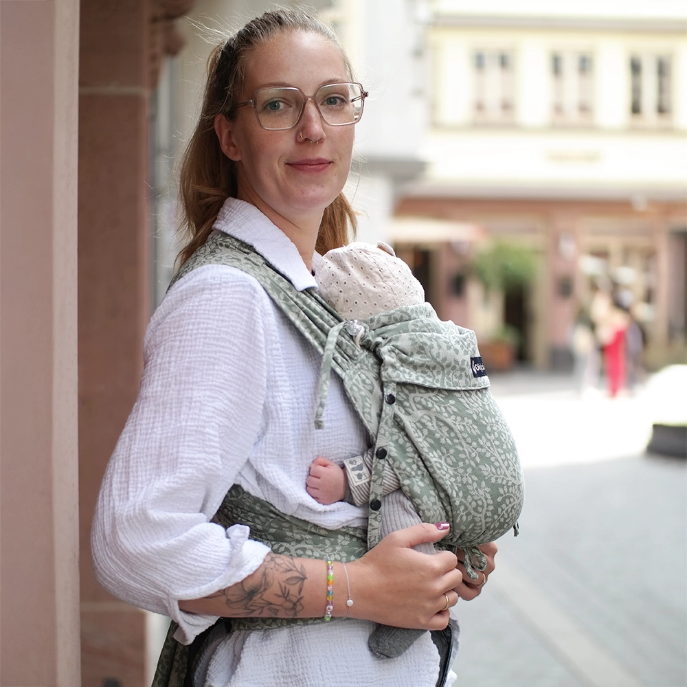 Halfbuckle Babytrage 3,5-20kg DidyKlick Olivenzweig, Größe: Olivenzweig DIDYMOS