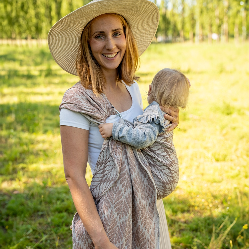 DidySling Trias Chai Cinnamon, natur | braun, Material: BW - reine Baumwolle, Größe: 1R DIDYMOS