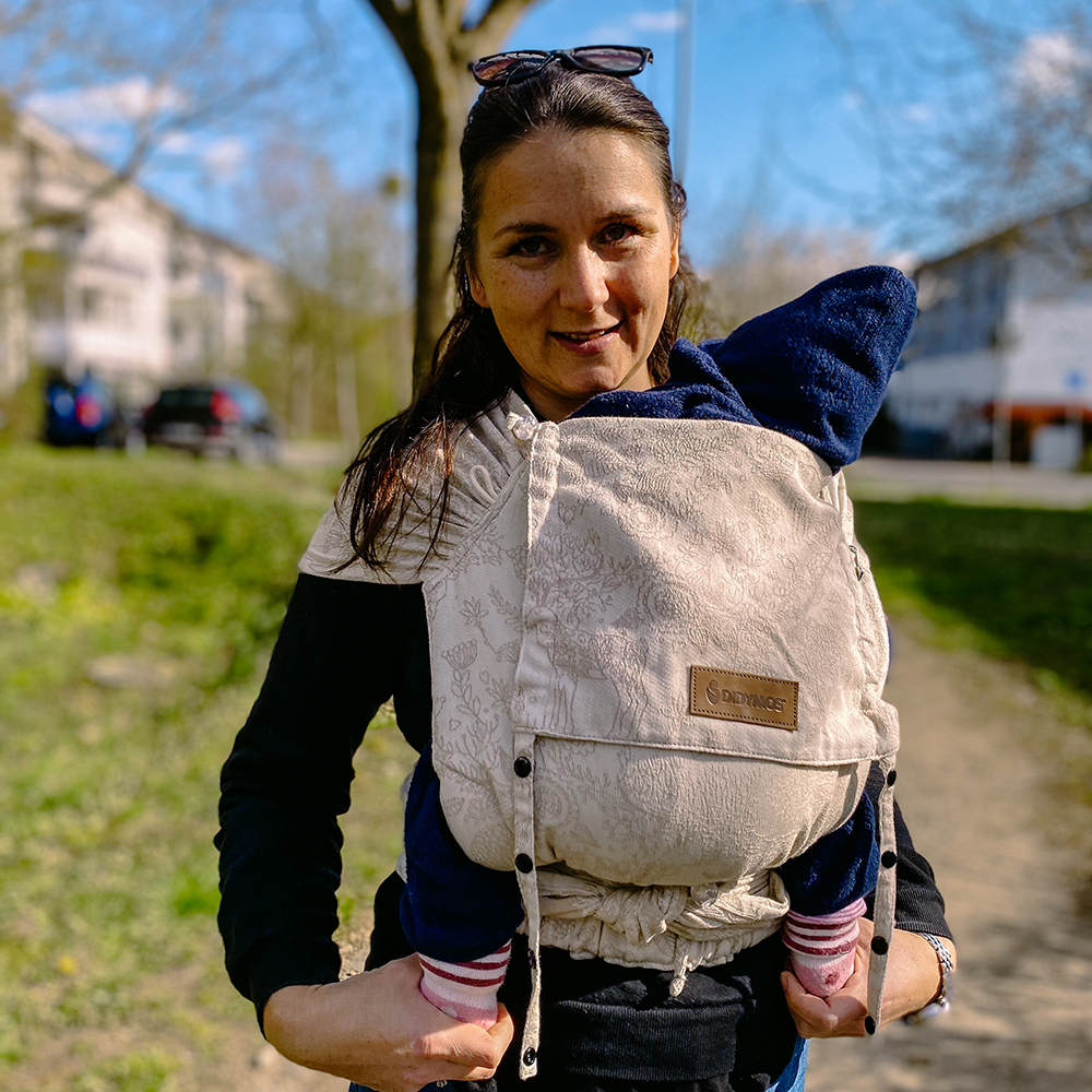 Halfbuckle Babytrage 3,5-20kg DidyKlick Zauberwald Mandel, Größe: Zauberwald Mandel DIDYMOS