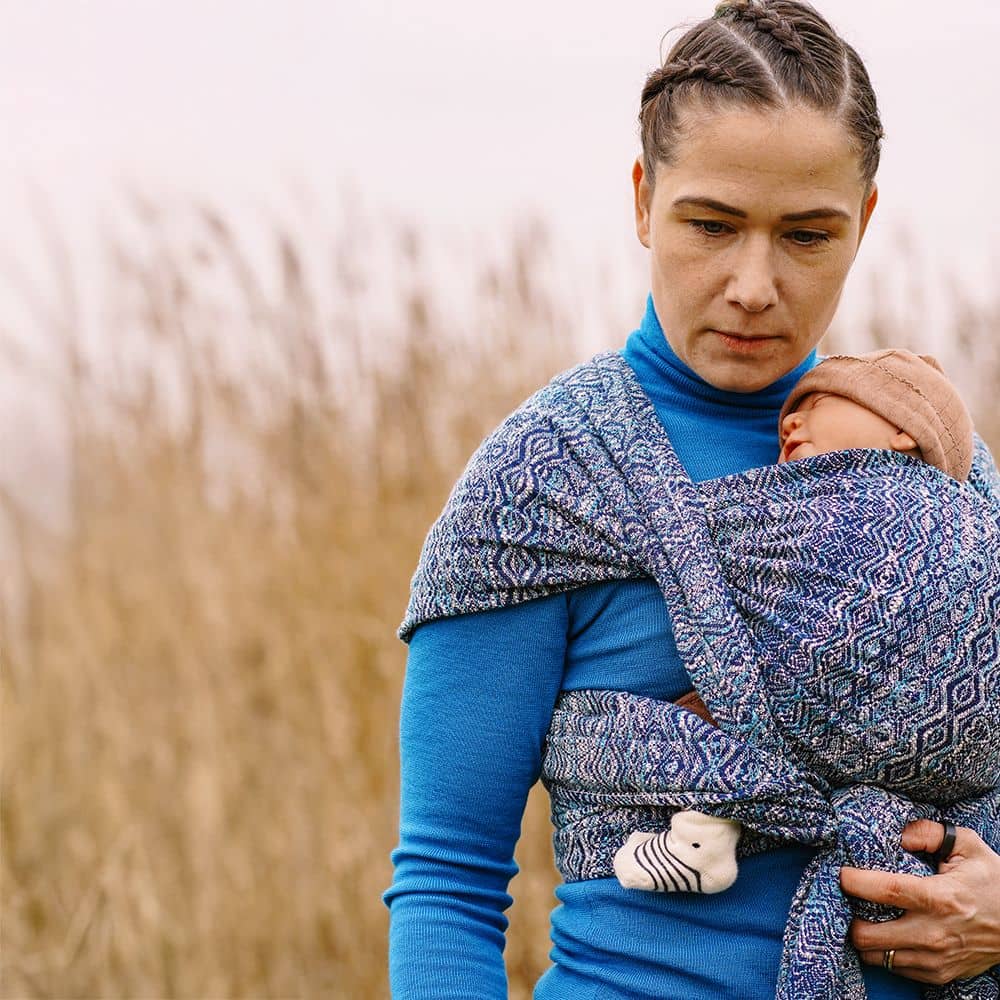 Babytragetuch Hedwychs Herzen Küstenkind, blau, Material: mit Kunstfaser, Größe: 1 DIDYMOS
