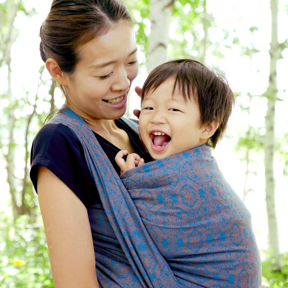 Babytragetuch Ludwig, blau | braun, Material: BW - reine Baumwolle, Größe: 6 DIDYMOS