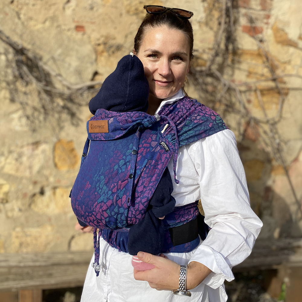 Halfbuckle Babytrage 3,5-20kg DidyKlick Mosaik Sparks in the Dark, Material: BW - reine Baumwolle, Größe: Mosaik Sparks in the Dark DIDYMOS