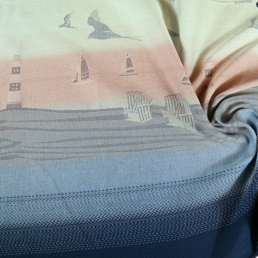 Babytragetuch Strandgefühl, rosa | hellblau, Material: BW - reine Baumwolle, Größe: 5 DIDYMOS