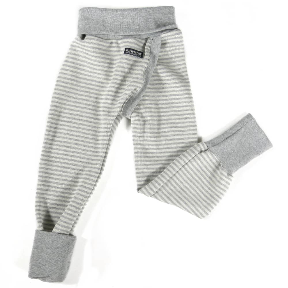 Split Trousers Jersey Stripes Silver