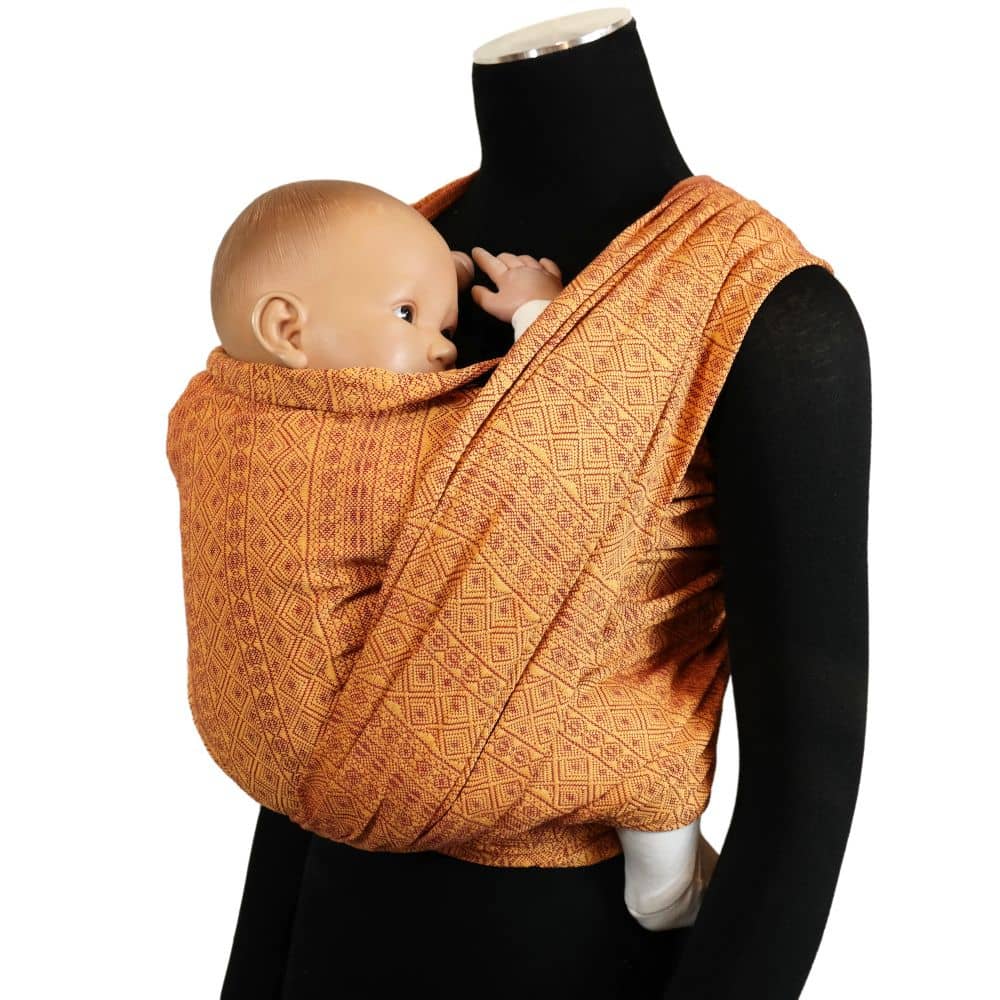Babytragetuch Prima Goldrubin, gelb | orange | gold, Material: BW - reine Baumwolle, Größe: 3 DIDYMOS