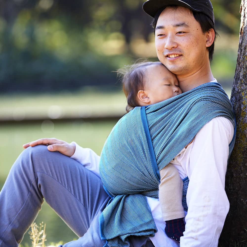Babytragetuch Lisca Petrol, grün | hellblau, Material: BW - reine Baumwolle, Größe: 6 DIDYMOS