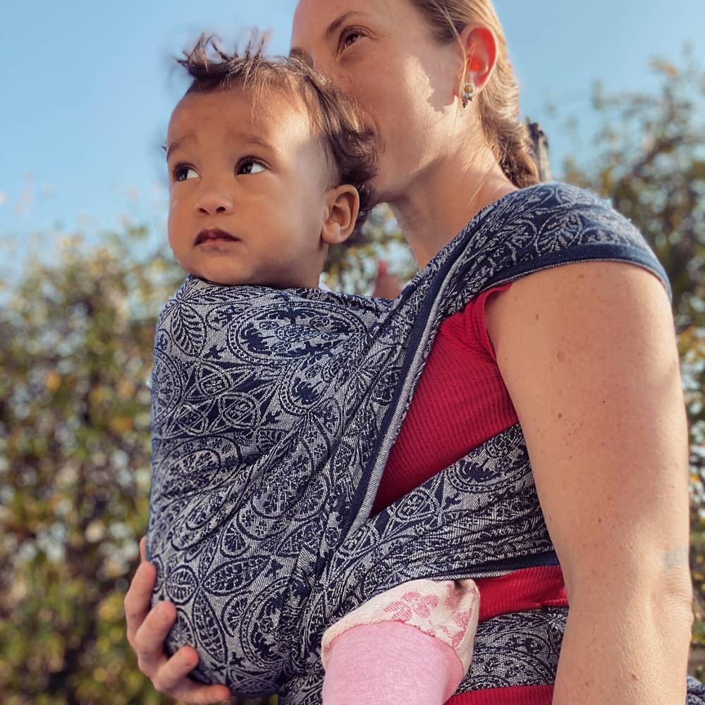 Baby Wrap Sling Azulejo Linen - Baby Wrap Slings | DIDYMOS Baby