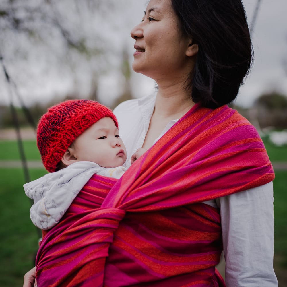 Babytragetuch Wellen granat, 2. Wahl