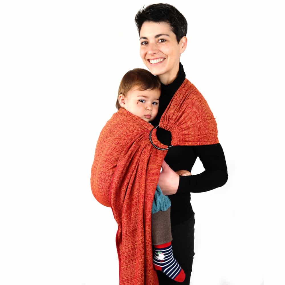 DidySling Prima Rubin-Mandarine, rot | orange, Material: BW - reine Baumwolle, Größe: 1R DIDYMOS