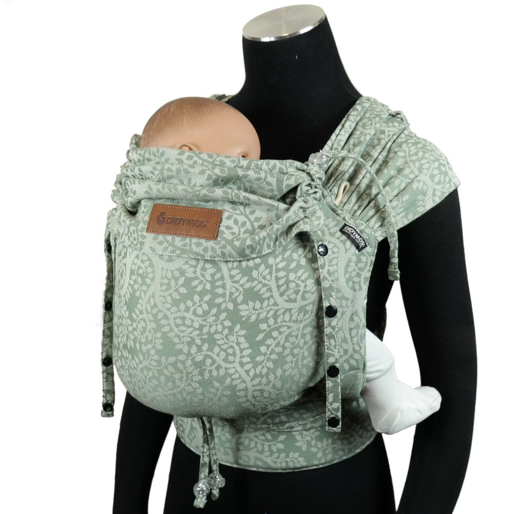 Halfbuckle Babytrage 3,5-20kg DidyKlick Olivenzweig, Material: BW - reine Baumwolle, Größe: Olivenzweig DIDYMOS