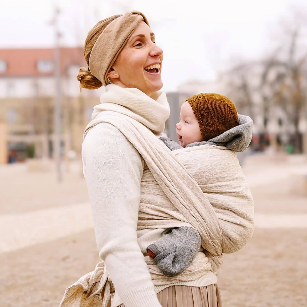 Babytragetuch Leo Pure Hanf, weiß | natur, Material: mit Hanf, Größe: 8 DIDYMOS