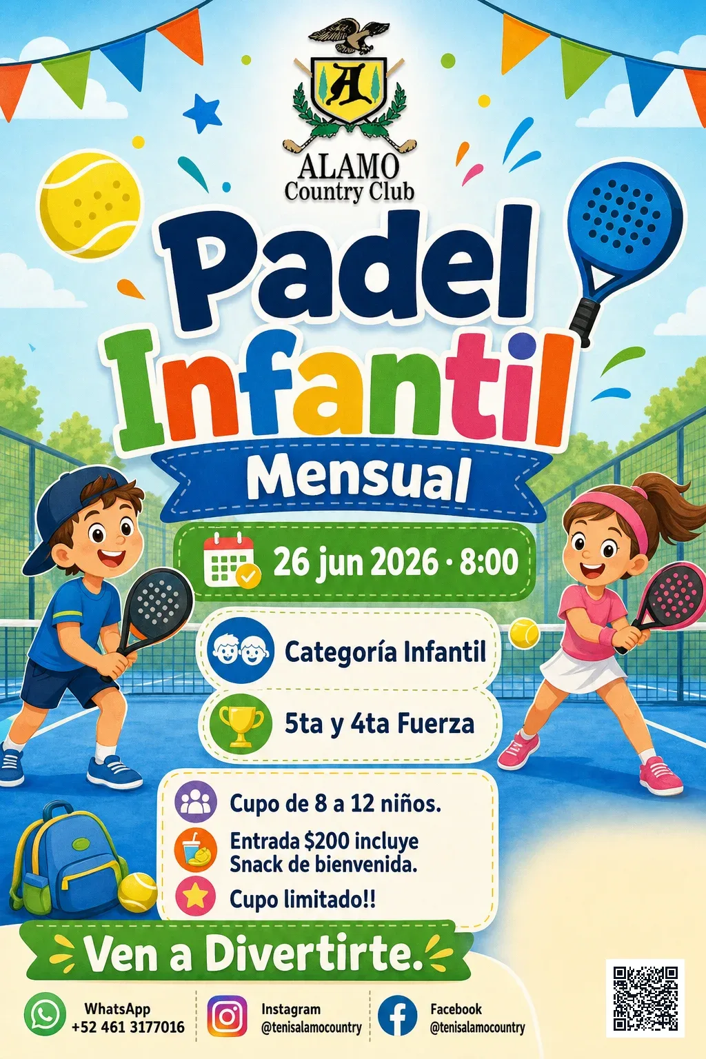 Padel Infantil Mensual — Social hosted by Alamo Country Club