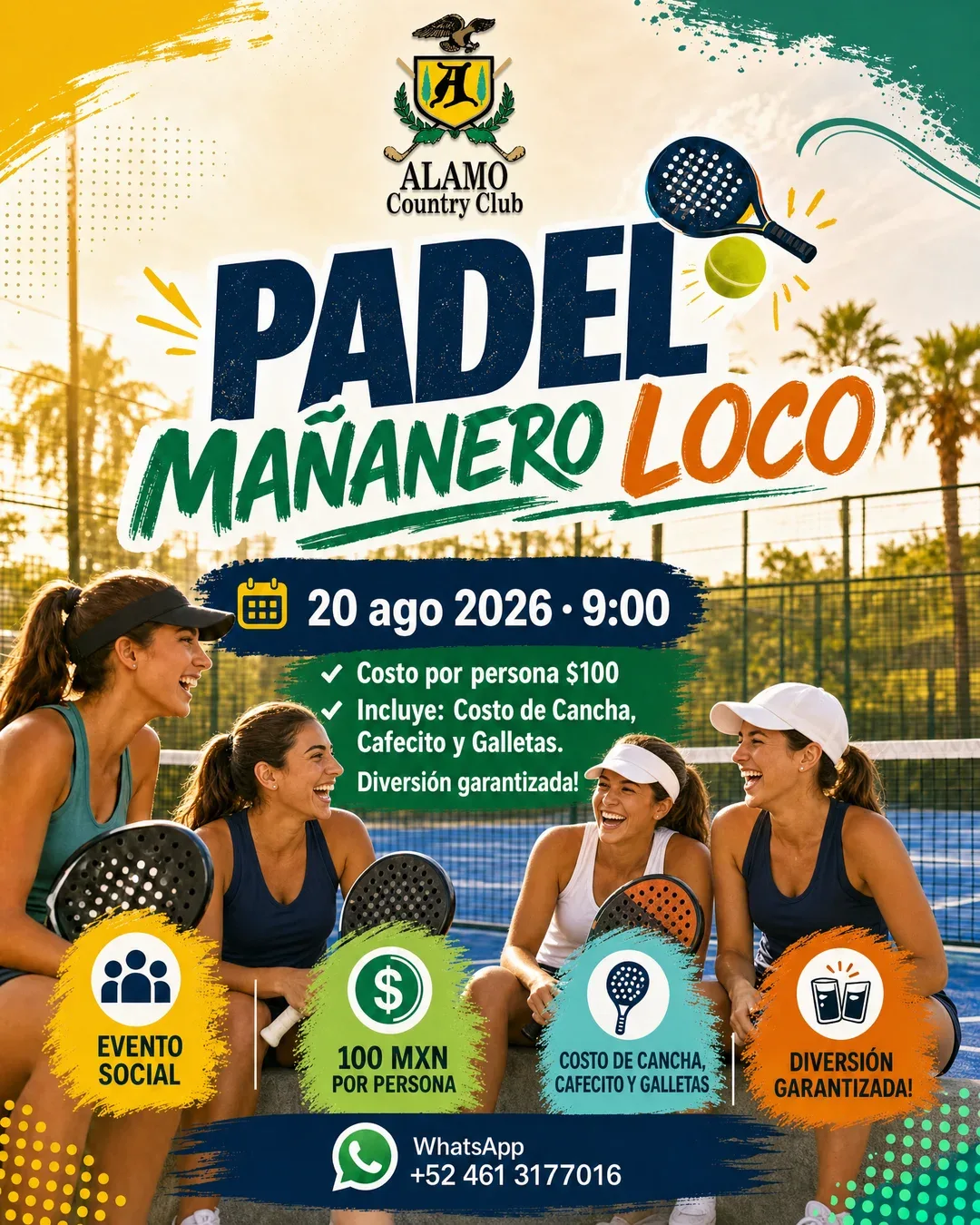 PADEL MAÑANERO LOCO – Social de Pádel en Celaya, organizado por Alamo Country Club