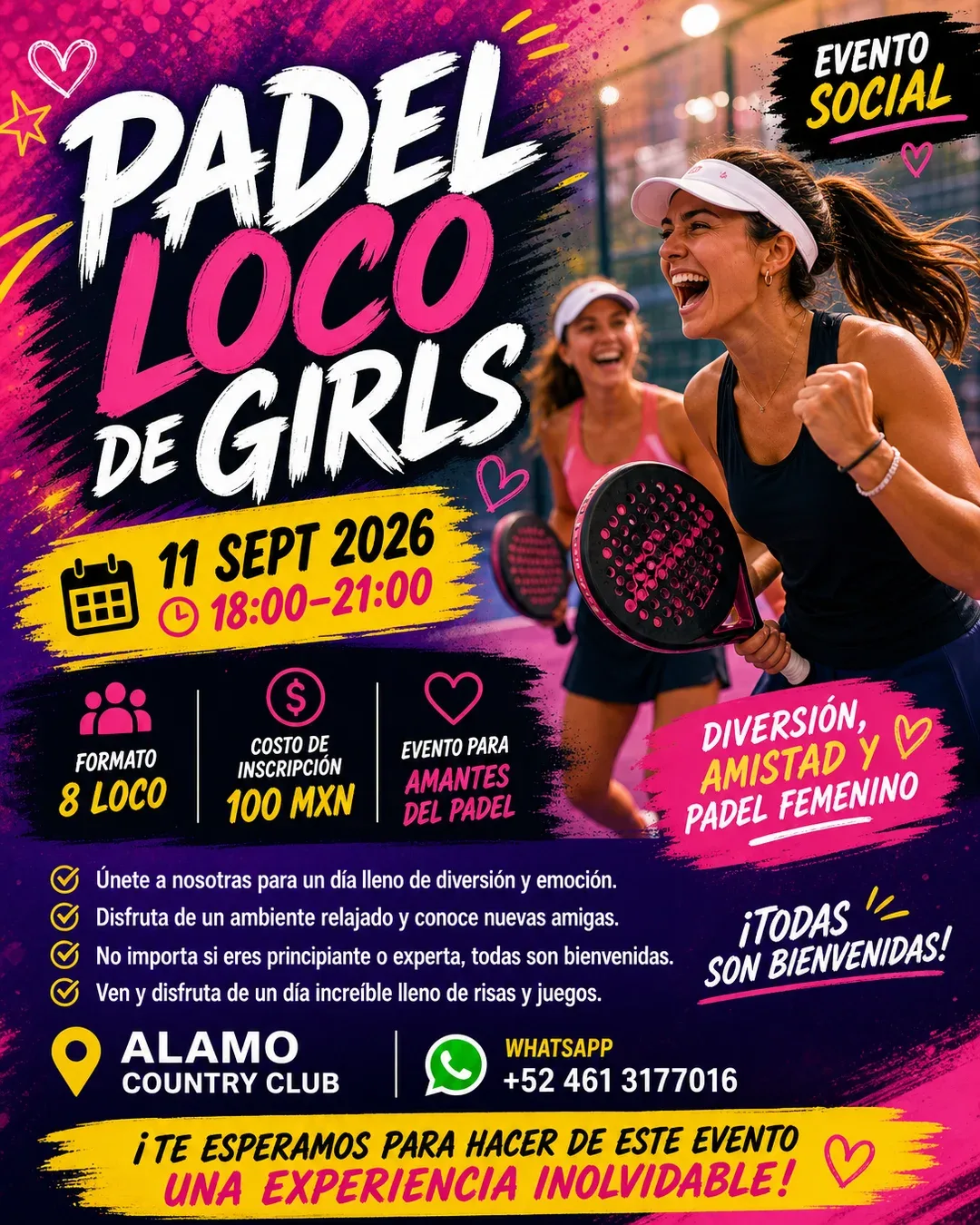 Padel Loco de Girls – Social de Pádel en Celaya, organizado por Alamo Country Club
