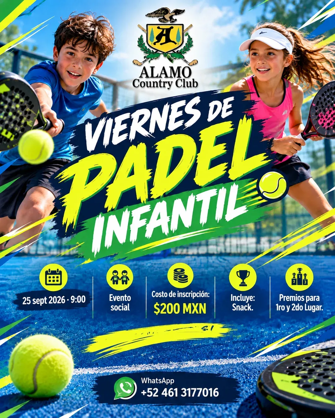Viernes de Padel Infantil – Social de Pádel en Celaya, organizado por Alamo Country Club