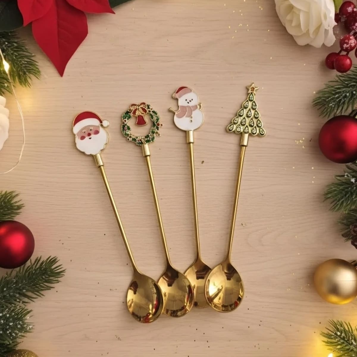 SET CUCHARAS NAVIDAD x4