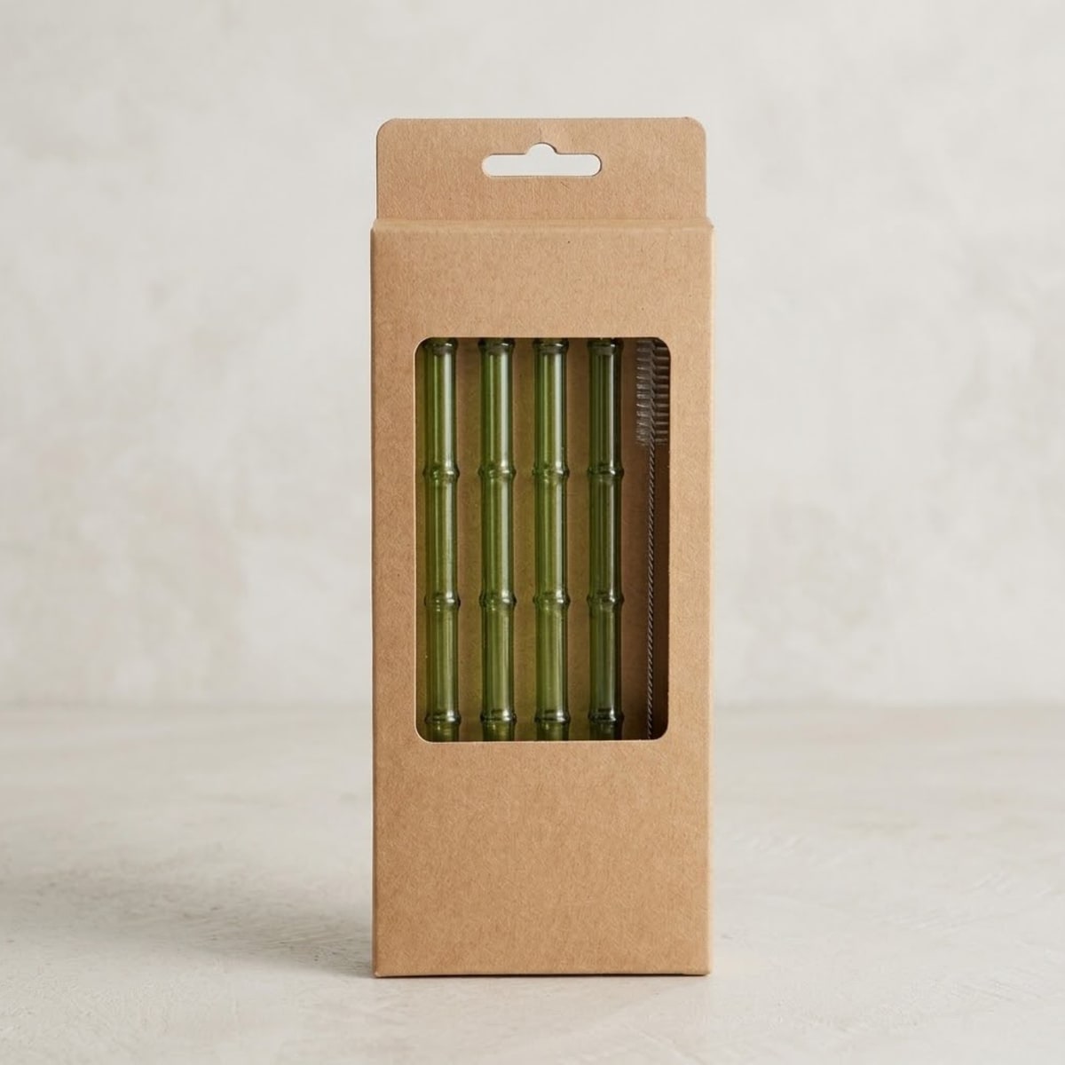 SORBETE RECTO VIDRIO BAMBU VERDE  x4
