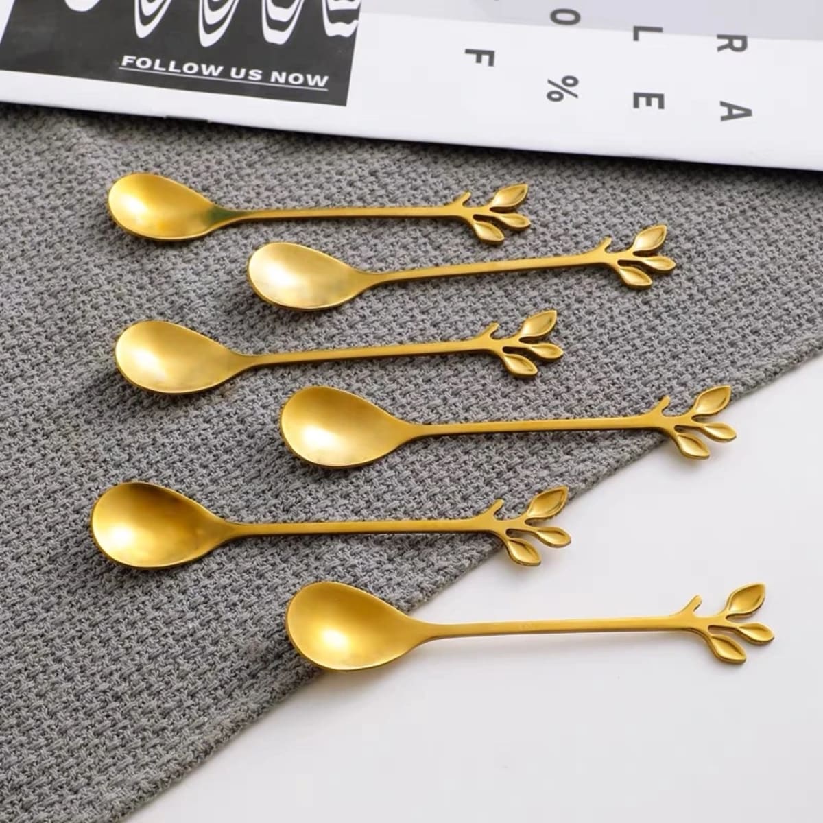 SET CUCHARAS HOJAS x 6