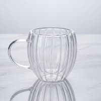 TAZA DOBLE VIDRIO ACANALADA 250 ML – foto 1