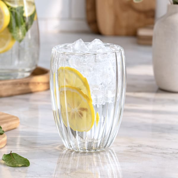 VASO DOBLE VIDRIO ACANALADO x450cc