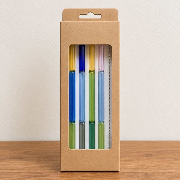 SORBETE RECTO VIDRIO ARCOIRIS x4