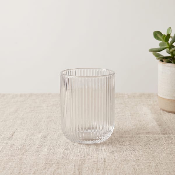 VASO VIDRIO RAYAS CHICO X 6