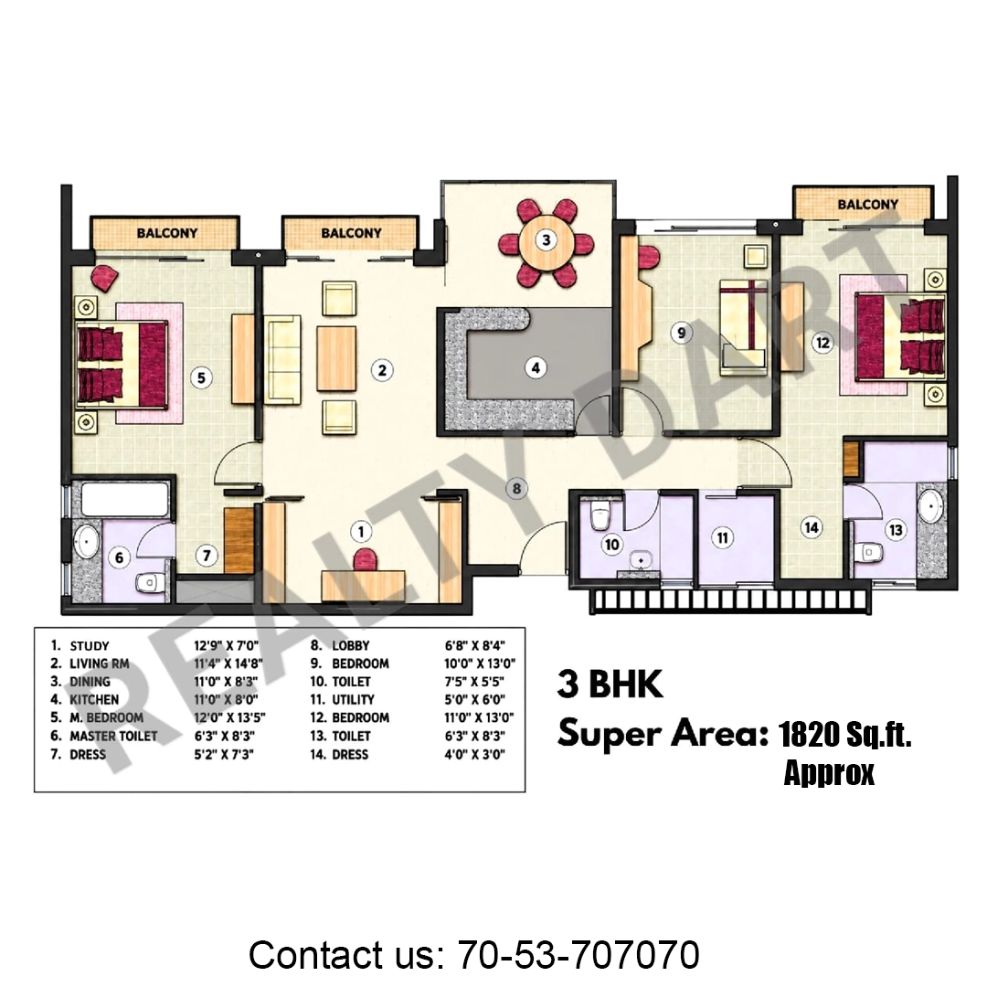 1820 sq ft.