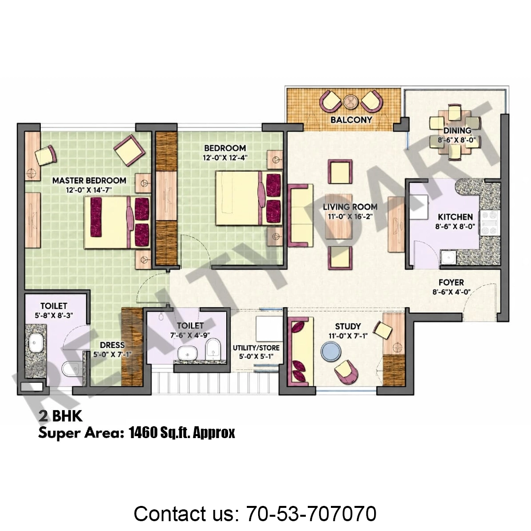 1460 sq ft.