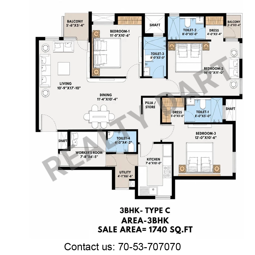 1740 sq ft.