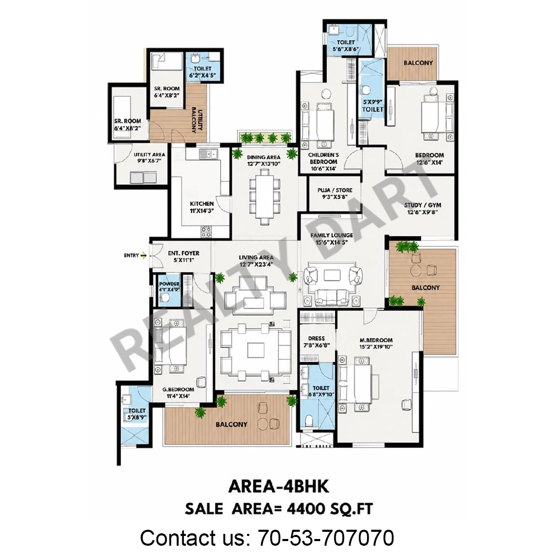 4400 sq ft.