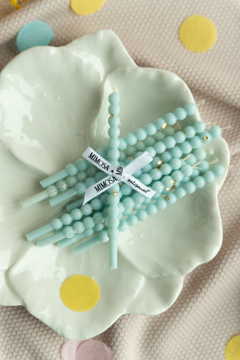Bougies bento 10 cm - perles