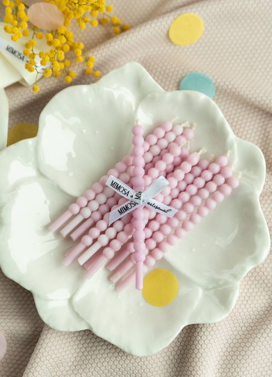 Bougies bento 10 cm - perles