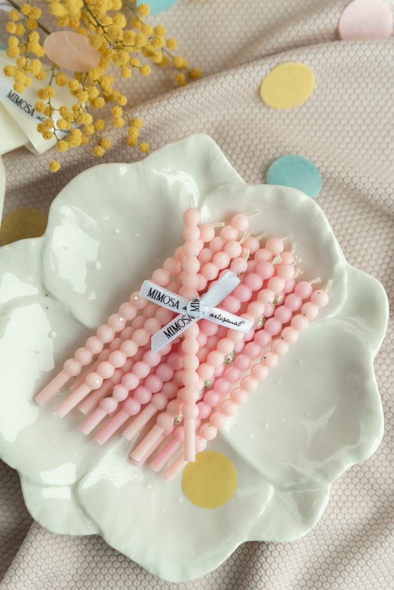 Bougies bento 10 cm - perles