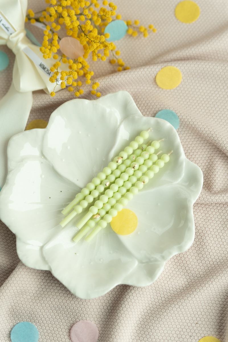 Bougies bento 10 cm - perles