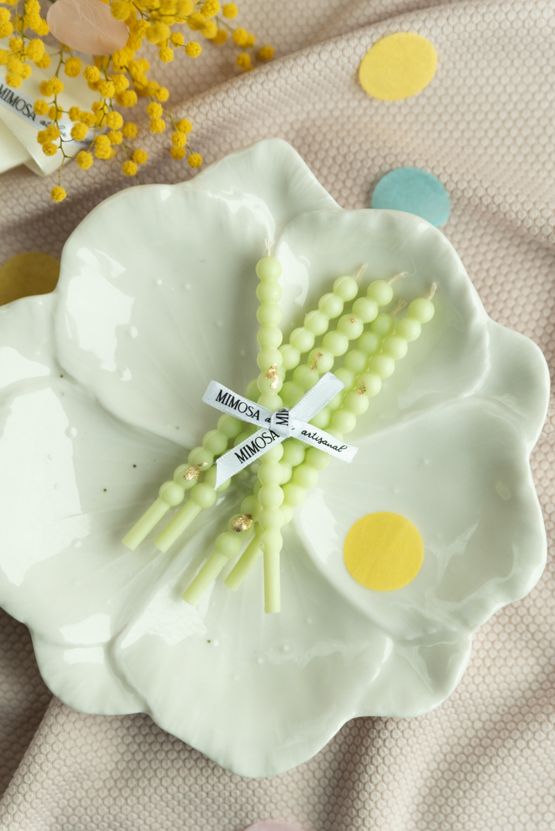Bougies bento 10 cm - perles photo 2