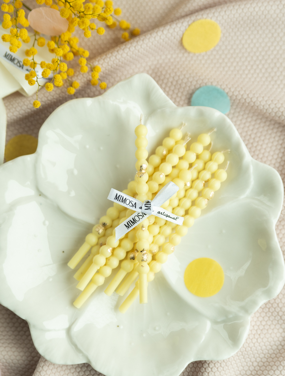 Bougies bento 10 cm - perles