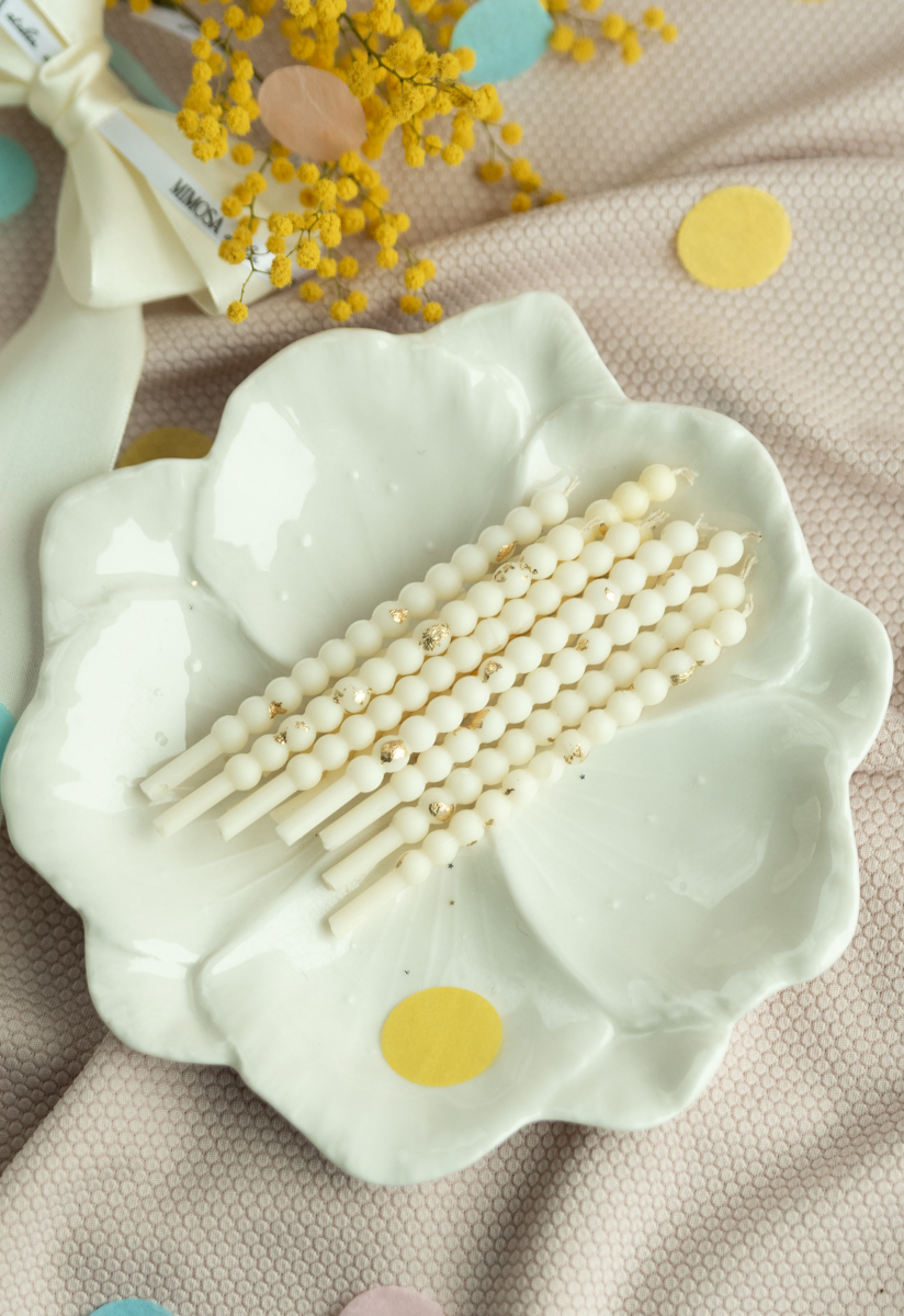 Bougies bento 10 cm - perles photo 2