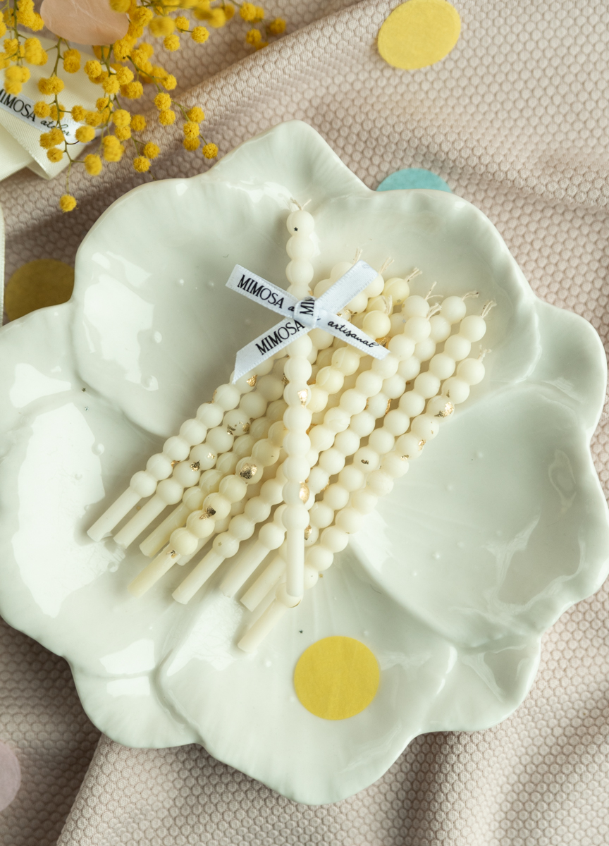 Bougies bento 10 cm - perles