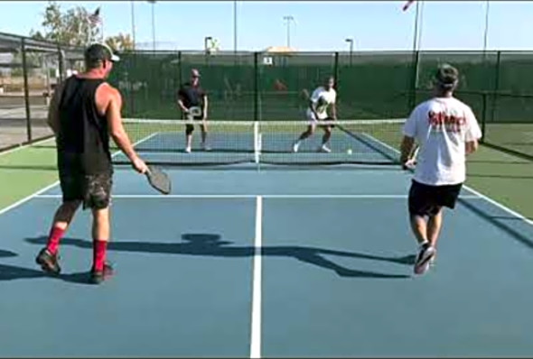 Coach David &amp; Mike vs T.K. &amp; Captain - Lake Havasu Pickleball Rec Play