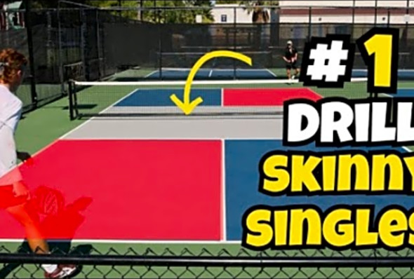 How to Play Skinny Singles - #1 Pickleball Drill - Full Gameplay Demonstration